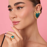 Cargue la imagen en el visor de la galería, ANILLO CORAZÓN REMEDIOS VERDE