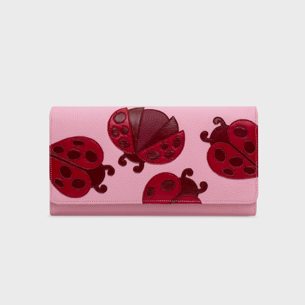 BILLETERA LARGA LUCKY LADYBUG ROSA