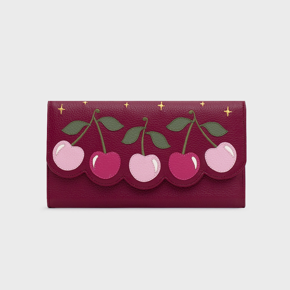 BILLETERA LARGA LUCKY CHERRIES MORA