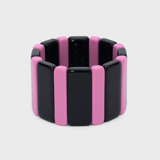 BRAZALETE ROMA NEGRO ROSA PASTEL