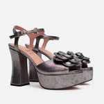 Cargue la imagen en el visor de la galería, FERNANDA PLATAFORMA NEGRO PLATINO