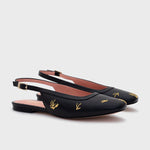 Cargue la imagen en el visor de la galería, FLAVIA FLAT SLINGBACK NEGRO