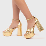Cargue la imagen en el visor de la galería, FRANCISCA PLATAFORMA DORADO