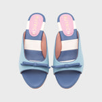 Cargue la imagen en el visor de la galería, GIUSEPPINA MULE MIDI CELESTE