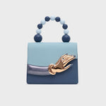 Cargue la imagen en el visor de la galería, LUCKY HAND BEADED LUNCH BAG AZUL