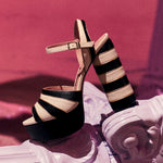 Cargue la imagen en el visor de la galería, AUDREY PLATAFORMA HUESO NEGRO