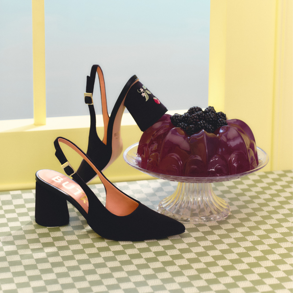 SUNDAE PUMP RASPBERRY SLINGBACK NEGRO