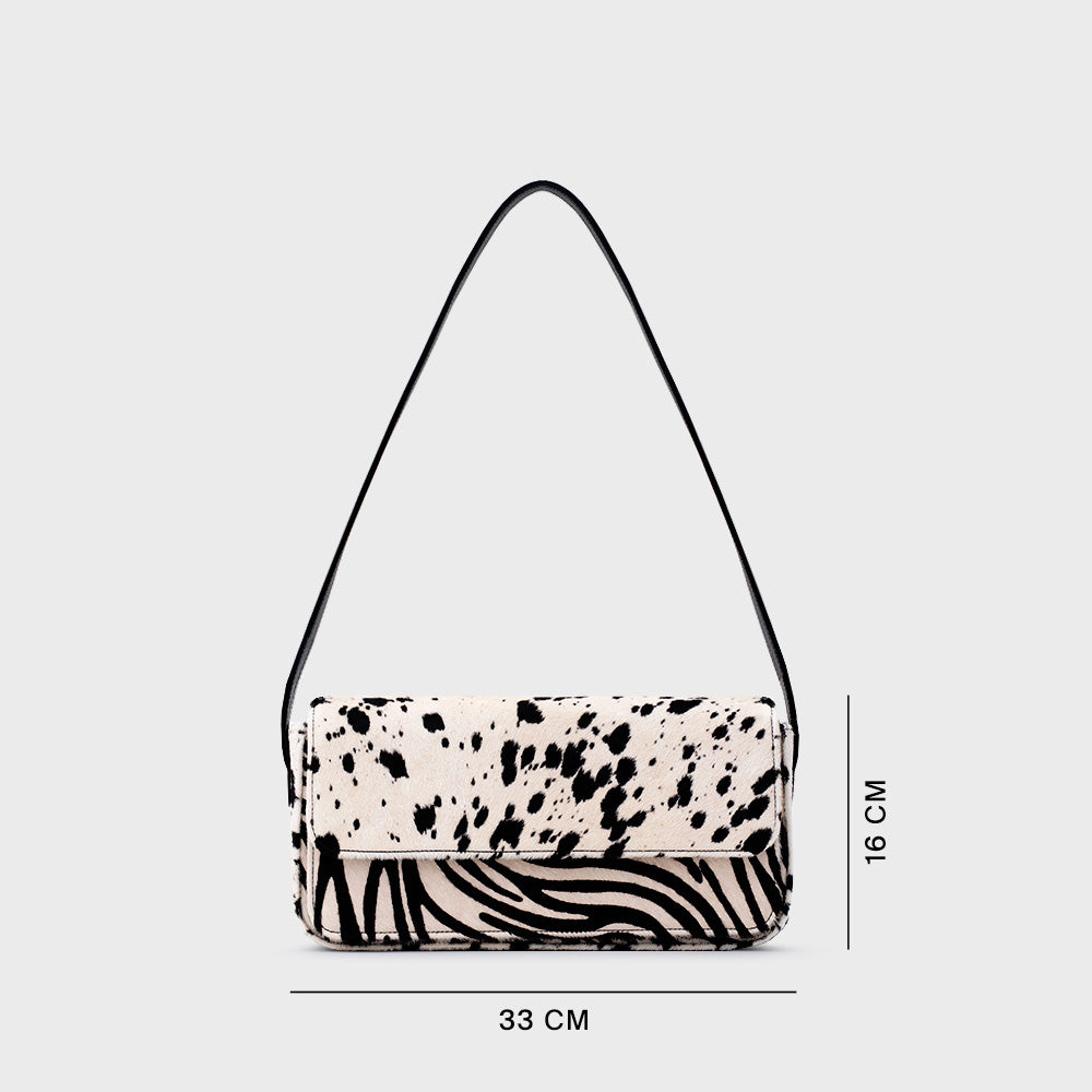ANIKA FLAP BAG HUESO NEGRO