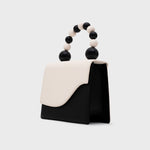 Cargue la imagen en el visor de la galería, ARIA BEADED LUNCH BAG HUESO NEGRO