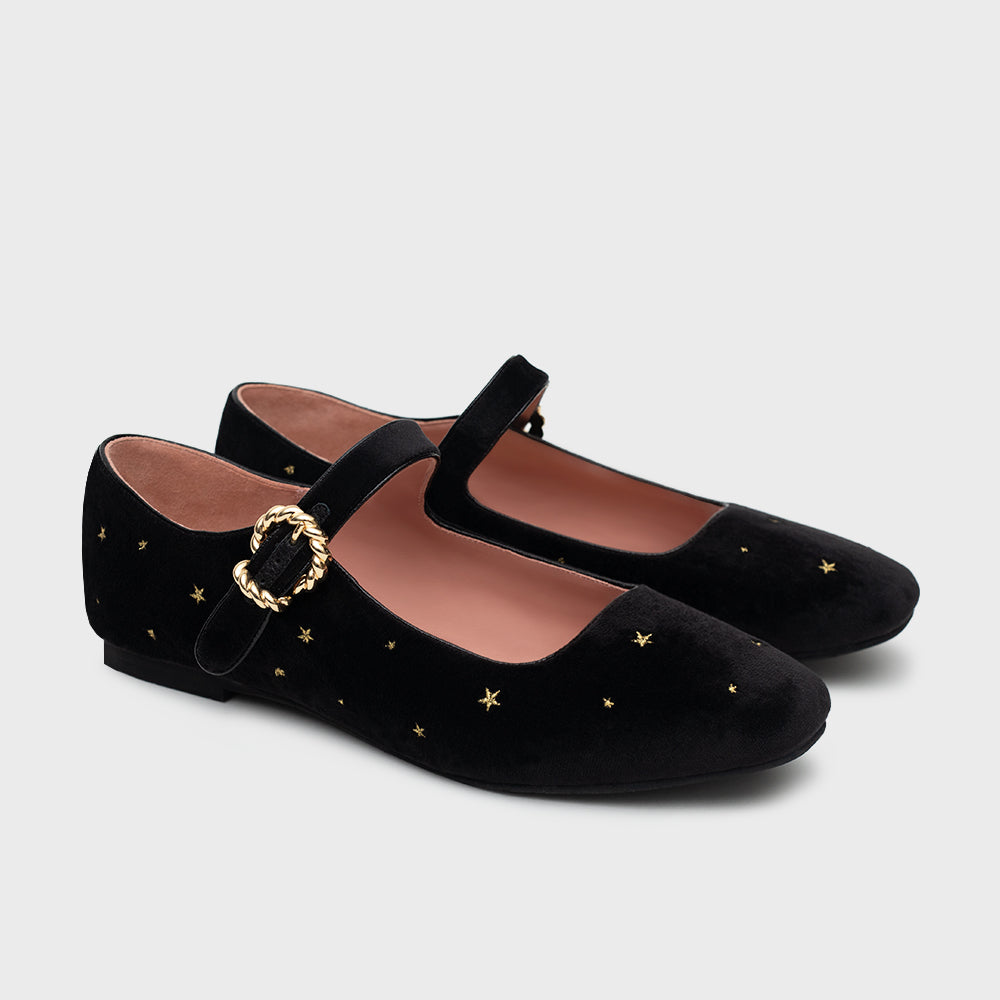AURELIA FLAT STARS NEGRO