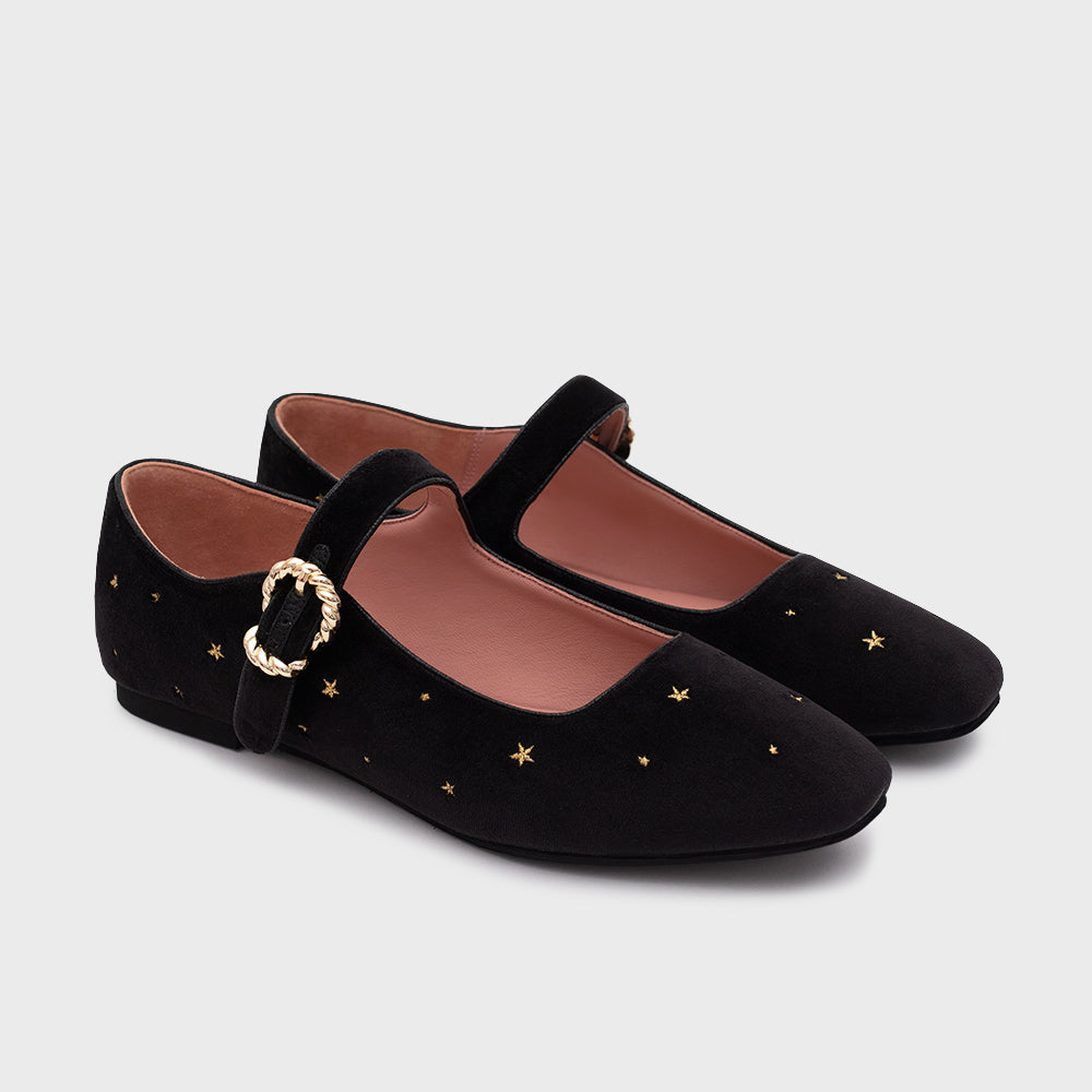 AURELIA FLAT STARS NEGRO