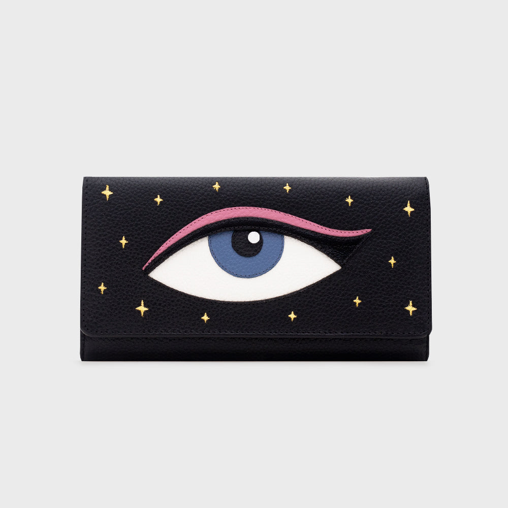 BILLETERA LARGA LUCKY EYE NEGRO