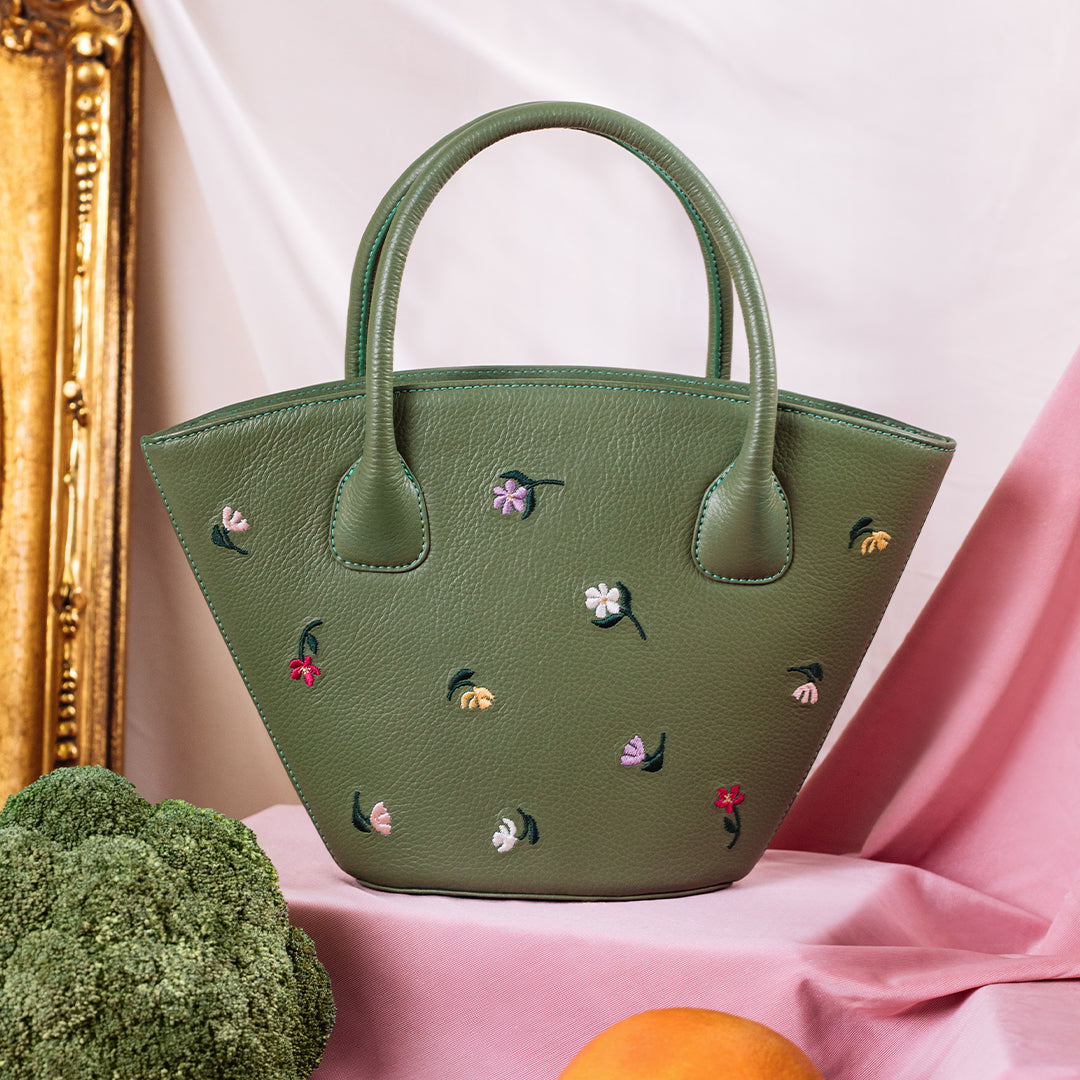 BLOSSOM TRAPEZE BAG VERDE