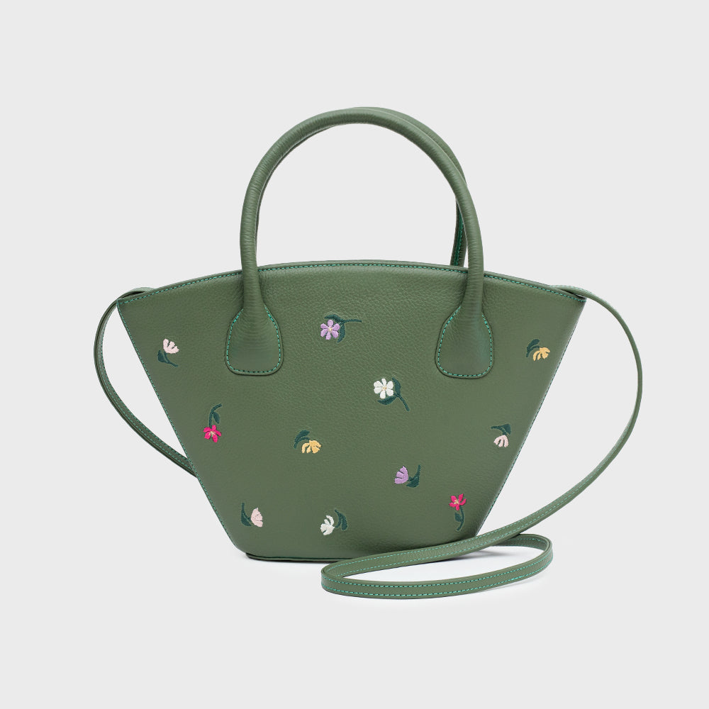 BLOSSOM TRAPEZE BAG VERDE