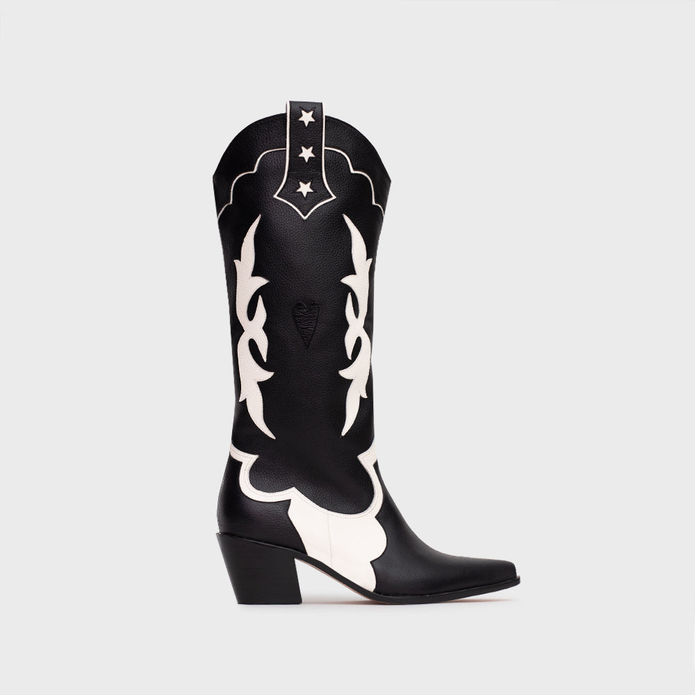 BOTA LUCKY HEARTS HUESO NEGRO