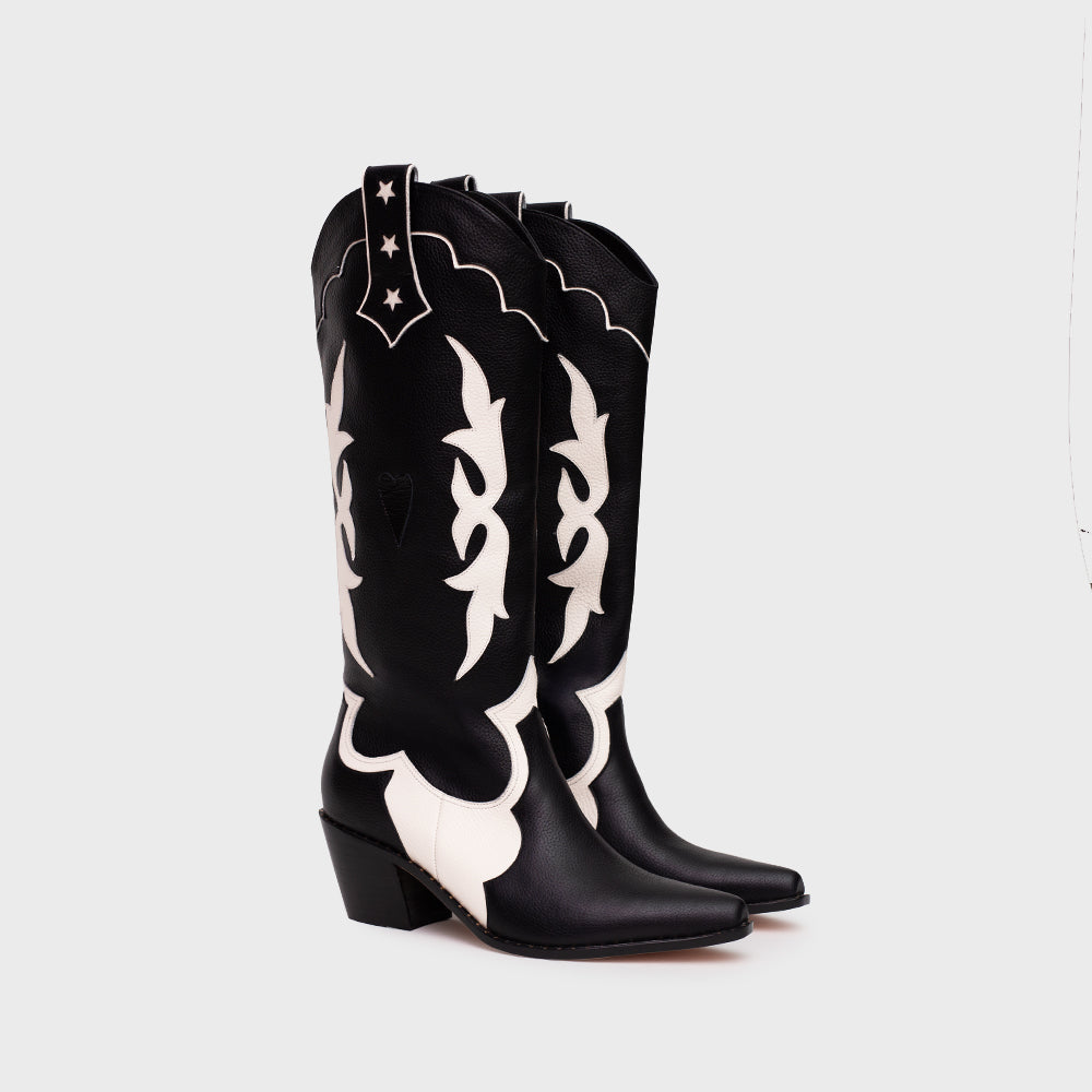 BOTA LUCKY HEARTS HUESO NEGRO