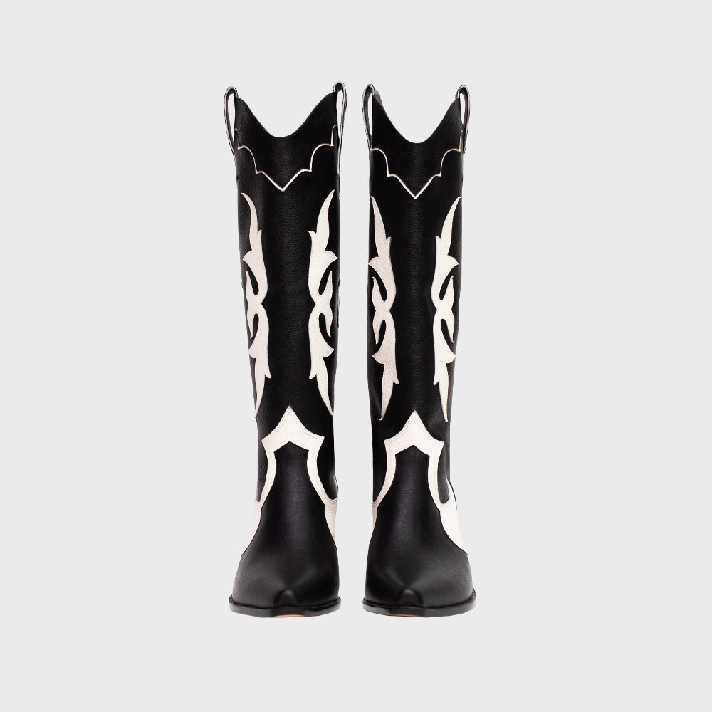 BOTA LUCKY HEARTS HUESO NEGRO