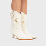 Cargue la imagen en el visor de la galería, BOTA MEDIA MIDNIGHT COWGIRL HUESO

