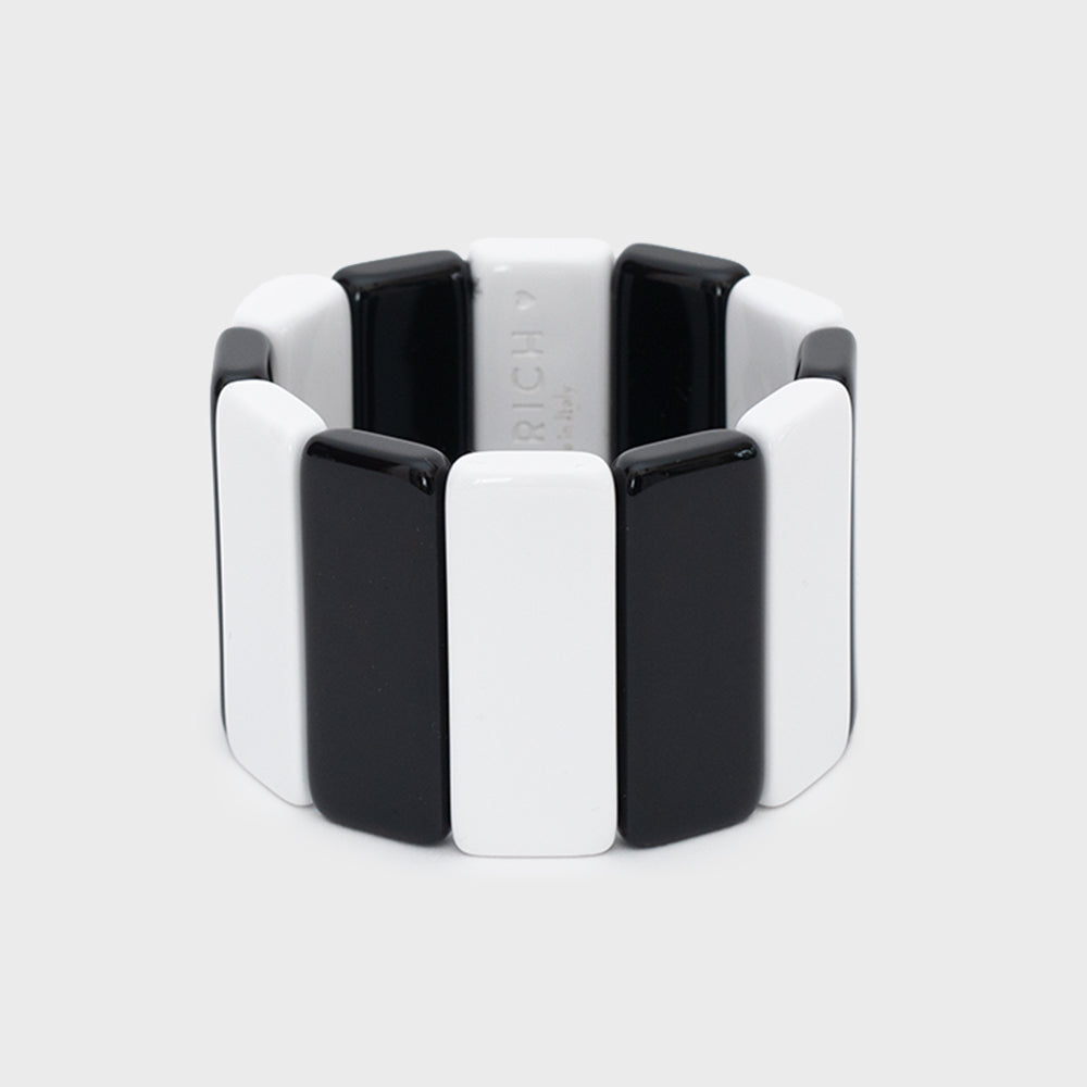 BRAZALETE MAGNOLIA BLANCO NEGRO