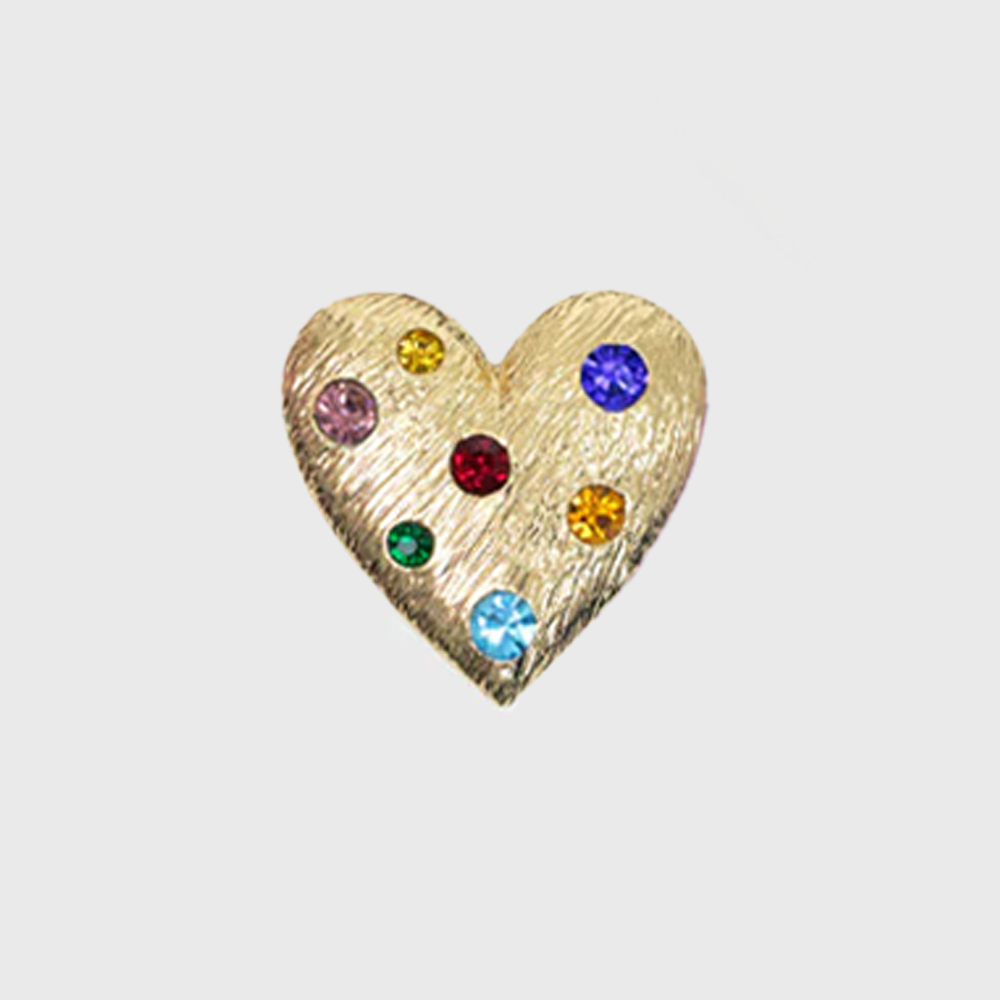 CORREA CORAZON CRISTALES DORADO