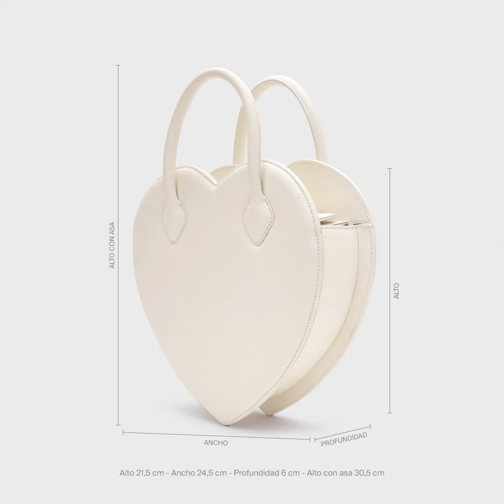 CANDELARIA HEART BAG HUESO
