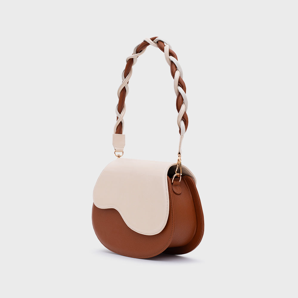 TINA CLAM BAG COBRE