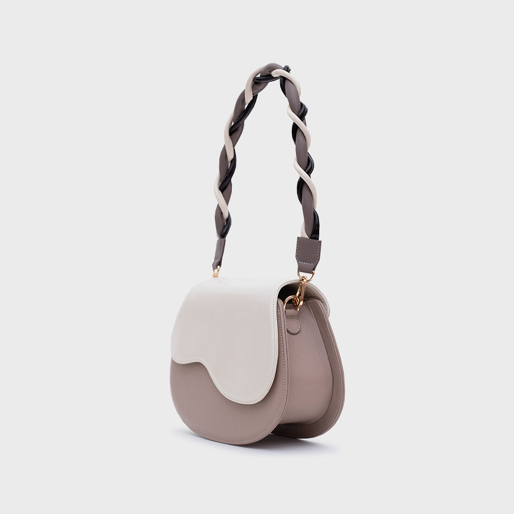 TINA CLAM BAG MARRÓN