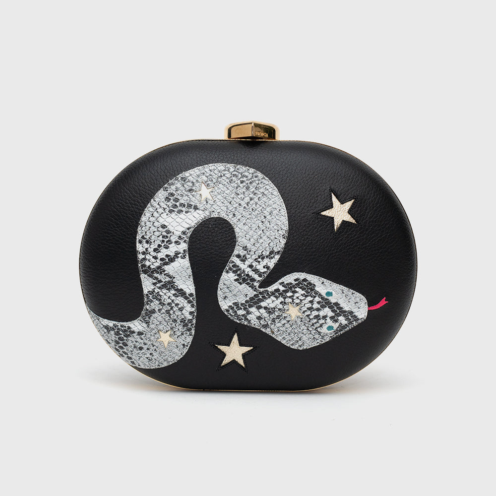 CLUTCH ANACONDA STARS NEGRO