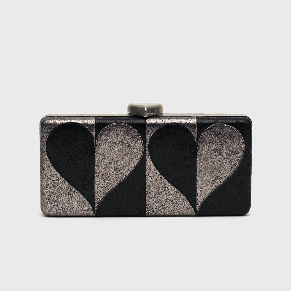 CLUTCH MANDY RECTANGULAR NEGRO PLATINO