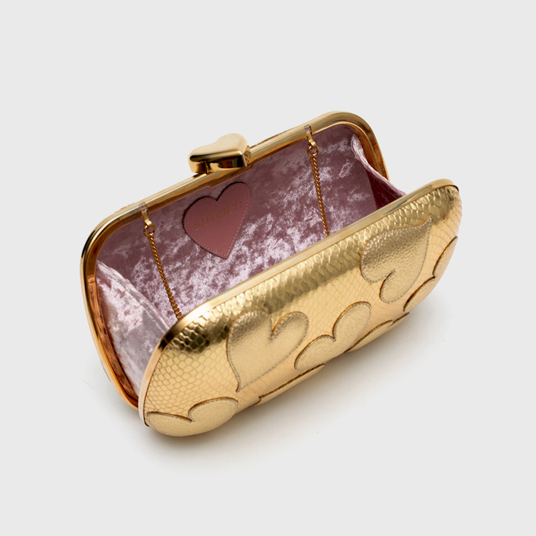 CLUTCH PILLBOX ROSALIE DORADO