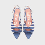 Cargue la imagen en el visor de la galería, EUGENIA FLAT SLINGBACK AZUL
