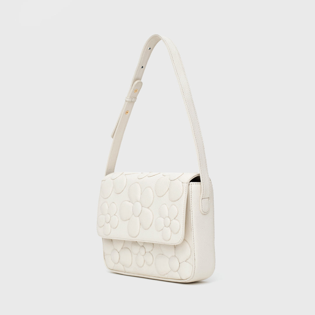 FANCY FLOWER FLAP BAG HUESO