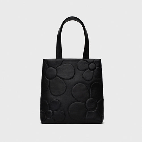 FANCY FLOWER SHOPPER BAG NEGRO