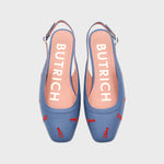 Cargue la imagen en el visor de la galería, FLAVIA FLAT SLINGBACK AZUL
