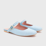 Cargue la imagen en el visor de la galería, KENZA MULE FLAT CELESTE