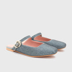 Cargue la imagen en el visor de la galería, KENZA MULE FLAT GRIS