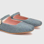 Cargue la imagen en el visor de la galería, KENZA MULE FLAT GRIS