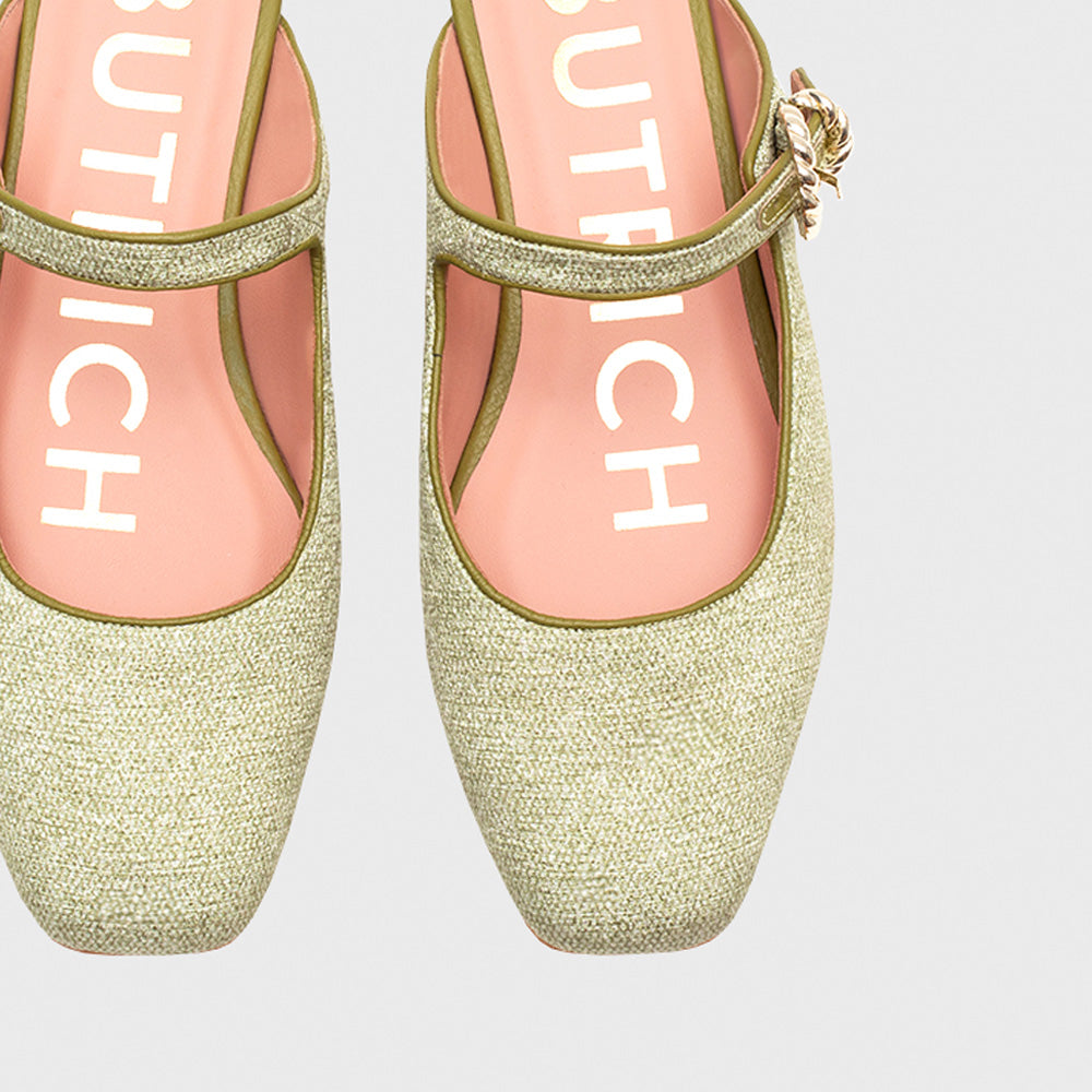 KENZA MULE FLAT VERDE