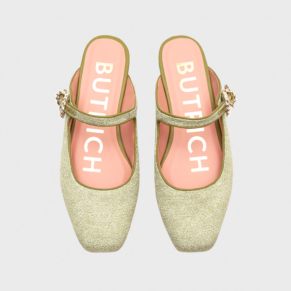 KENZA MULE FLAT VERDE
