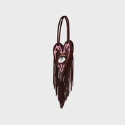 LUCKY EYE HEART FRINGES BAG MARRÓN