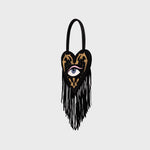 Cargue la imagen en el visor de la galería, LUCKY EYE HEART FRINGES BAG NEGRO
