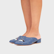 LUCKY EYE MULE FLAT AZUL
