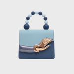 Cargue la imagen en el visor de la galería, LUCKY HAND BEADED LUNCH BAG AZUL
