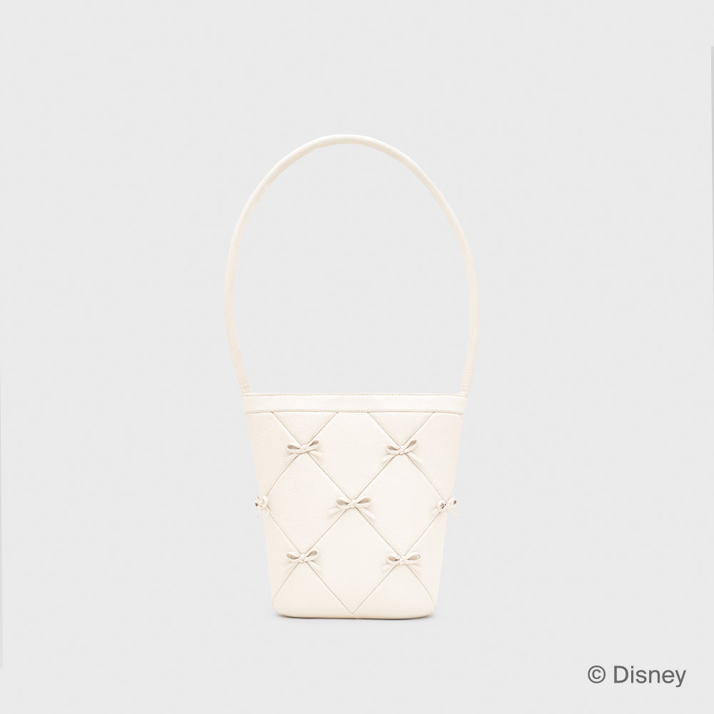MARIE MINI BOWS BUCKET BAG HUESO