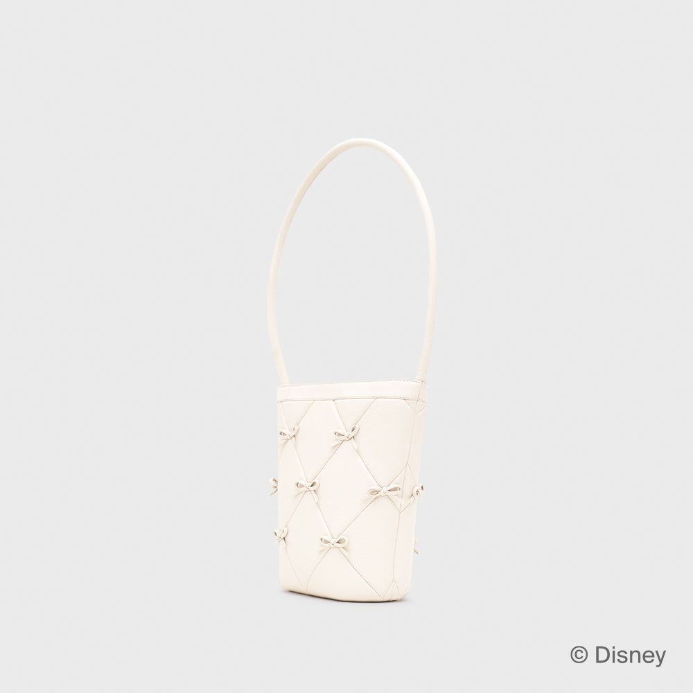 MARIE MINI BOWS BUCKET BAG HUESO