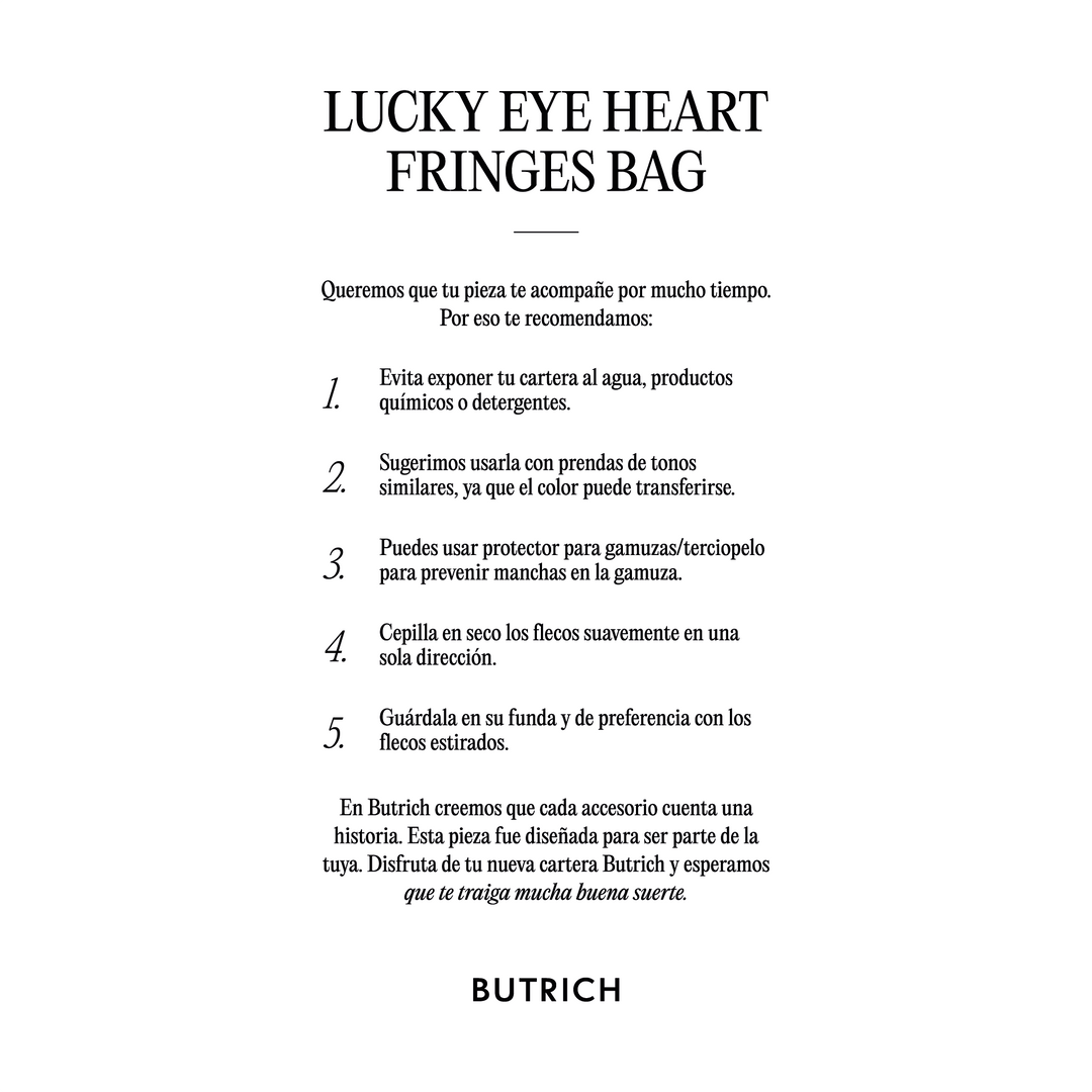 LUCKY EYE HEART FRINGES BAG NEGRO