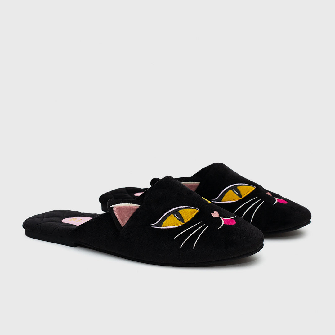 MIDNIGHT CAT SLIPPER NEGRO