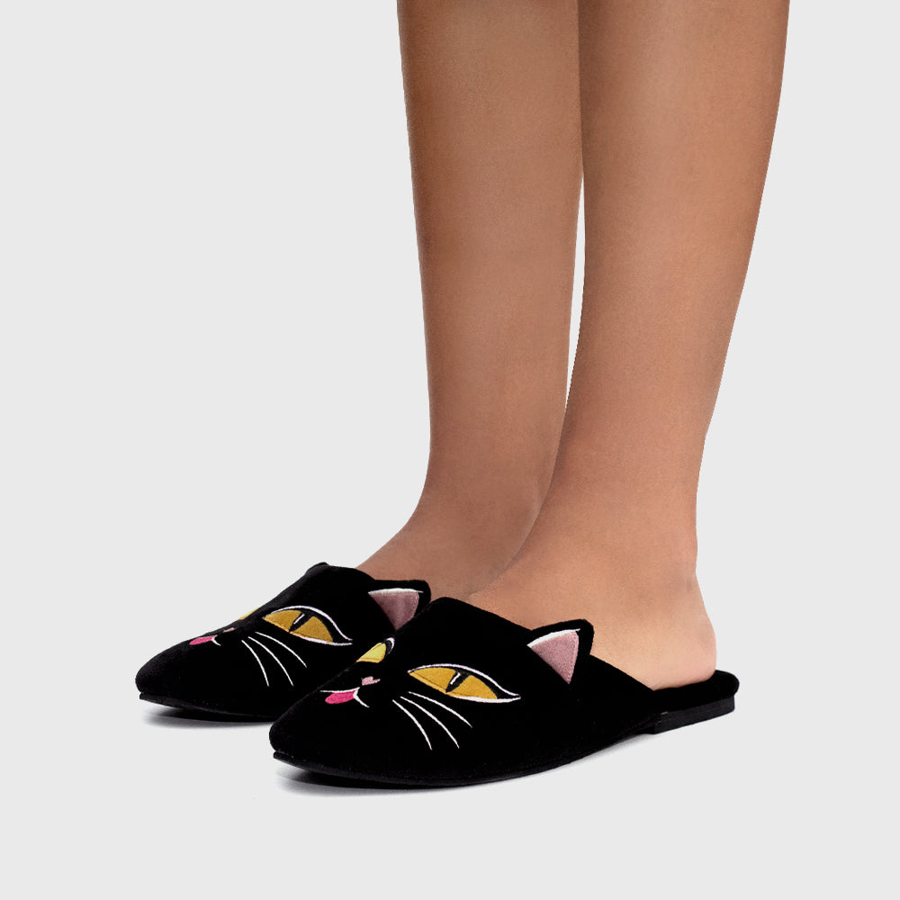 MIDNIGHT CAT SLIPPER NEGRO