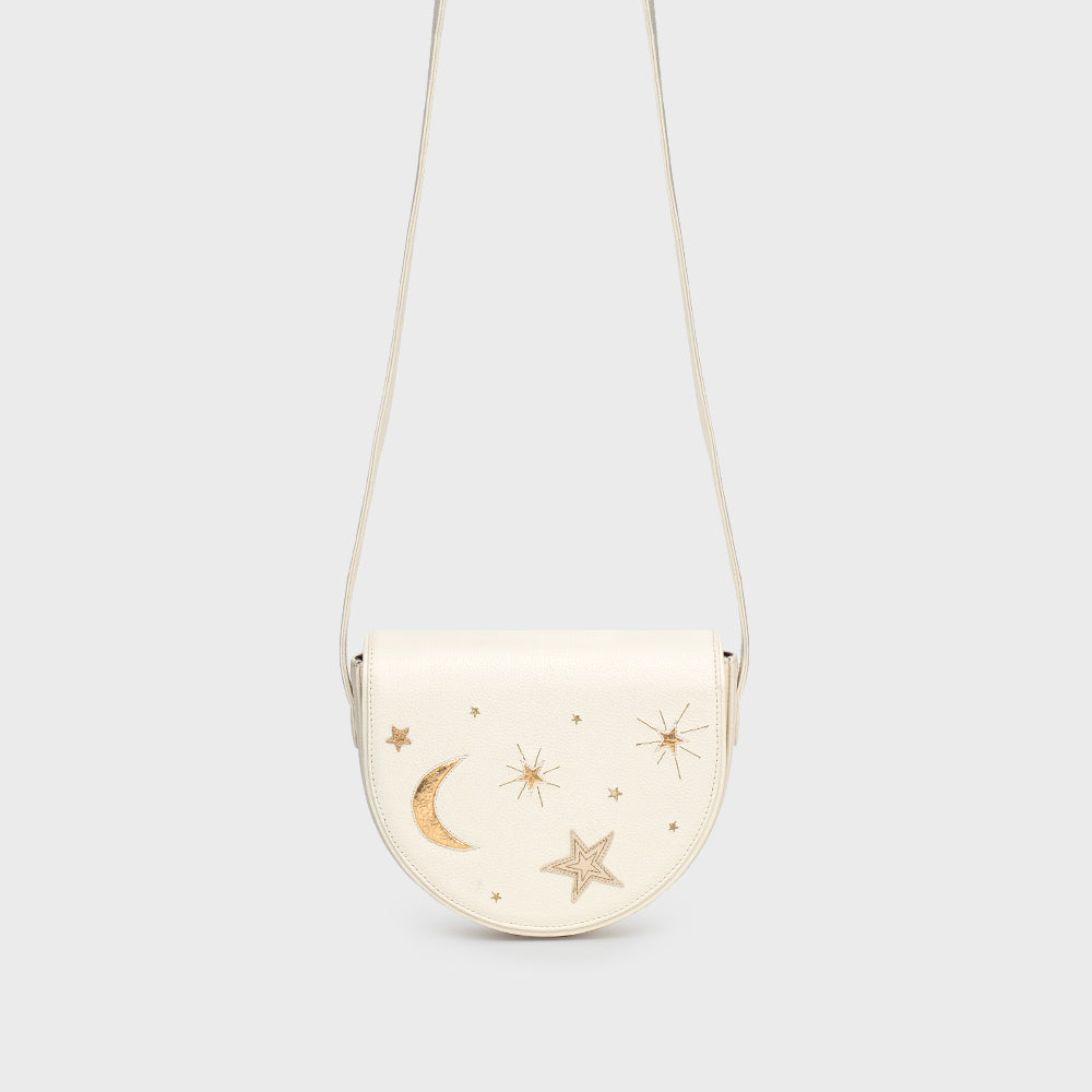 MIDNIGHT COWGIRL SADDLE BAG HUESO