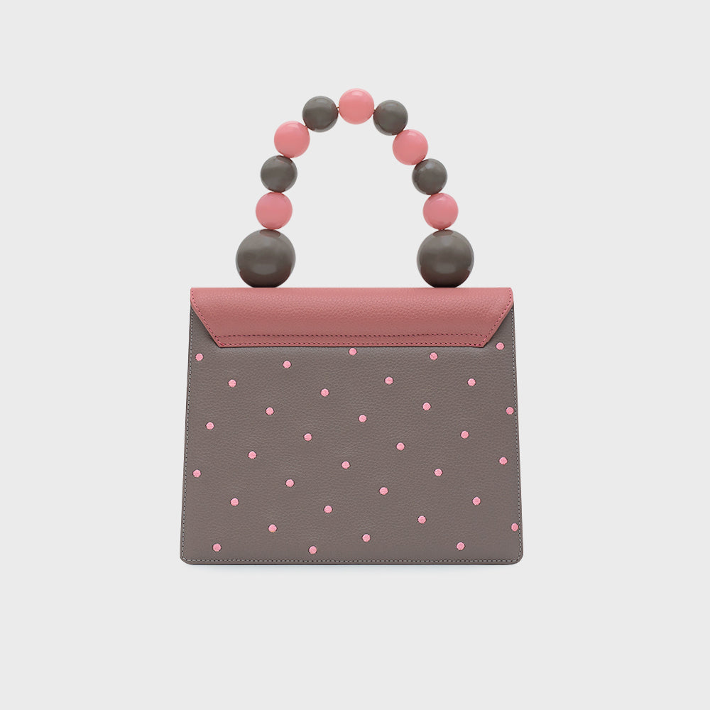 MONA BEADED LUNCH BAG GRIS